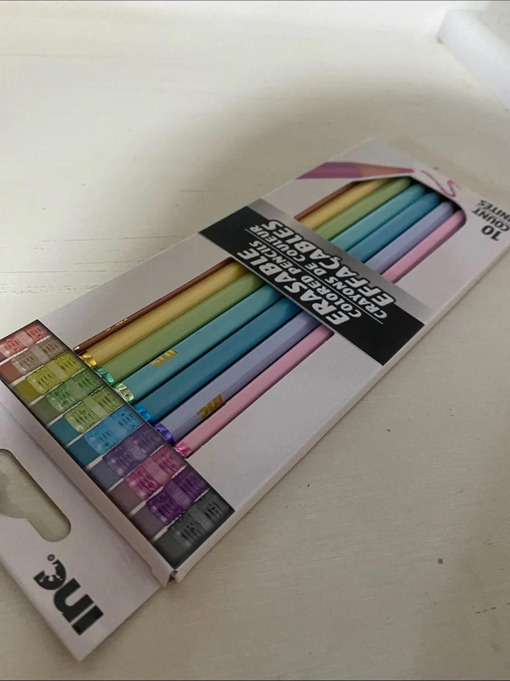 INC Erasable Colored Pencils Pastels 10 Count VIRAL